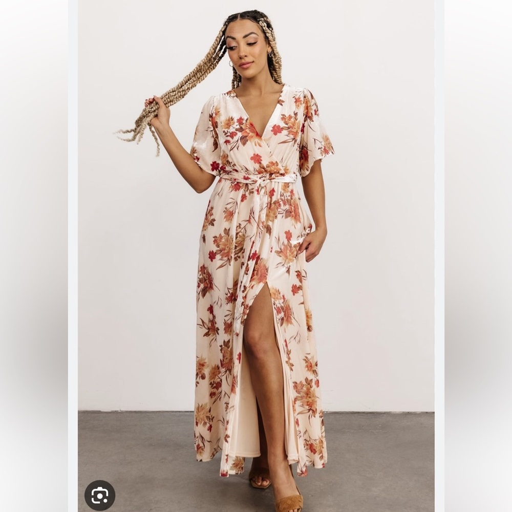 Baltic Born Uma Velvet Maxi Dress Floral NWT